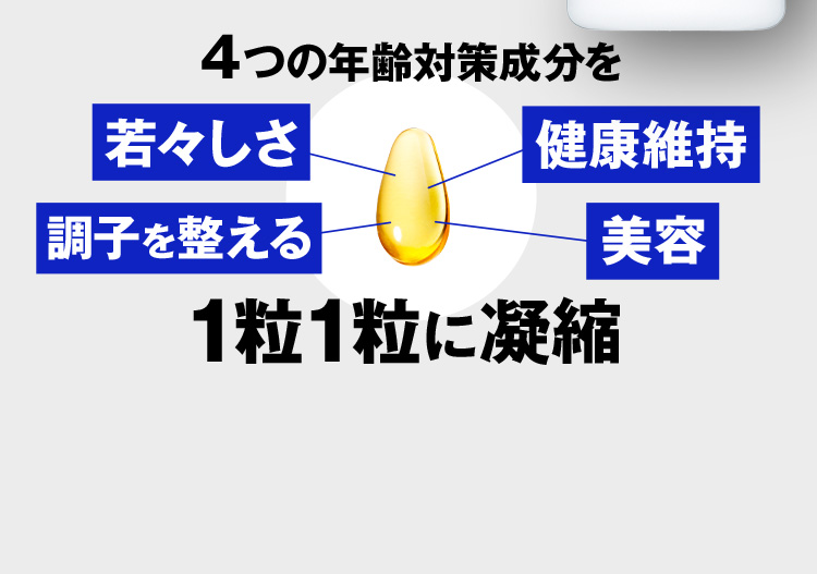 ４つの年齢対策成分を1粒1粒に凝縮 若々しさ 調子を整える 健康維持 美容 売上No.1※1