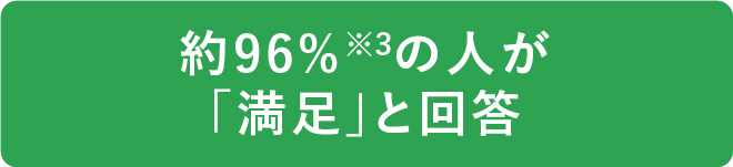 約96%※3の人が「満足」と回答