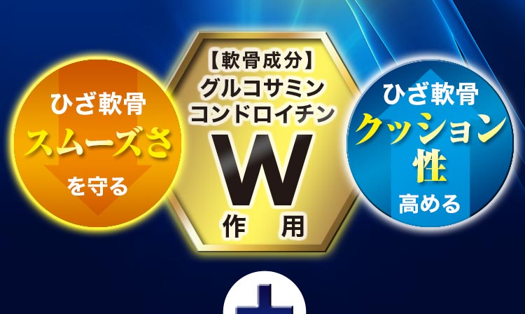 ひざ軟骨スムーズさを守る ひざ軟骨クッション性高める【軟骨成分】グルコサミン コンドロイチンW作用