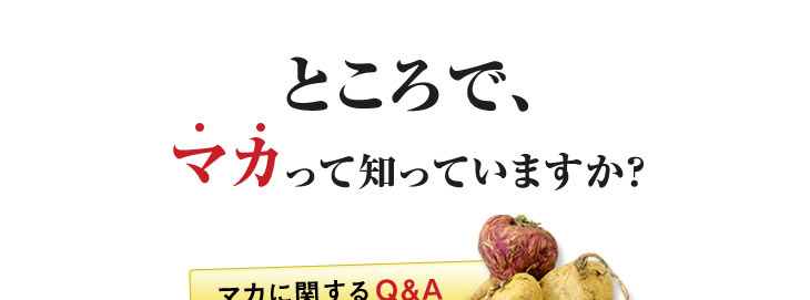 ところで、マカって知っていますか？　マカに関するＱ＆Ａ