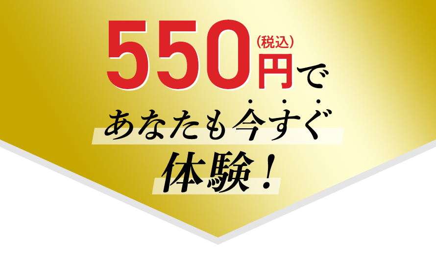 550円（税込）であなたも今すぐ体験！