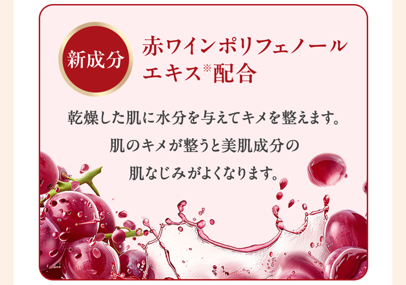 新成分 赤ワインポリフェノール エキス※配合