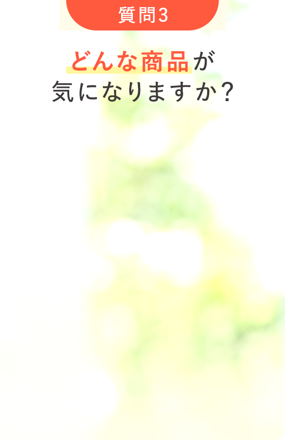質問3 どんな商品が気になりますか？