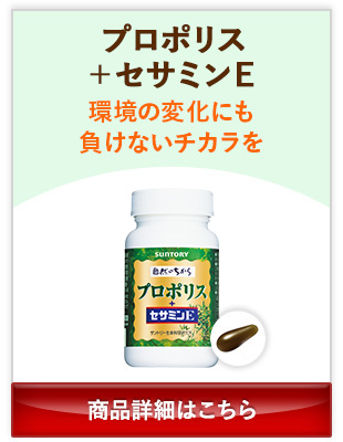 プロポリス+セサミンE 環境の変化にも負けないチカラを 商品詳細はこちら